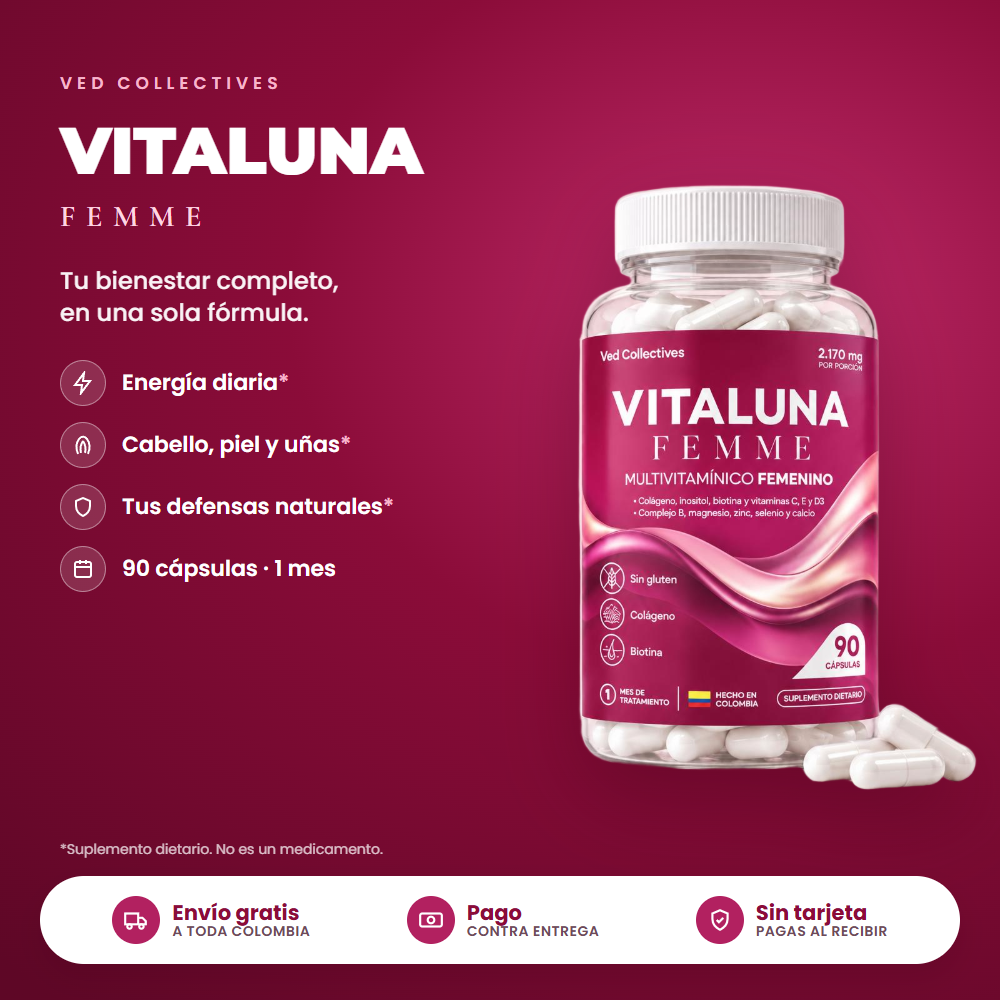 Vitaluna Femme, multivitamínico femenino de Ved Collectives